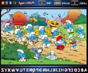 The Smurfs find the alphabets online Hupikék Törpikék játék